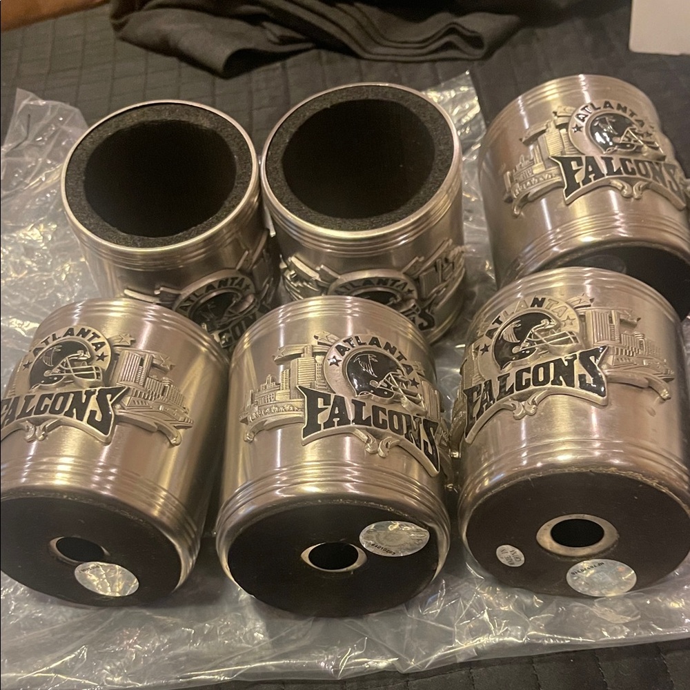 Atlanta falcons stainless official can holder koozies or huggies set 6
